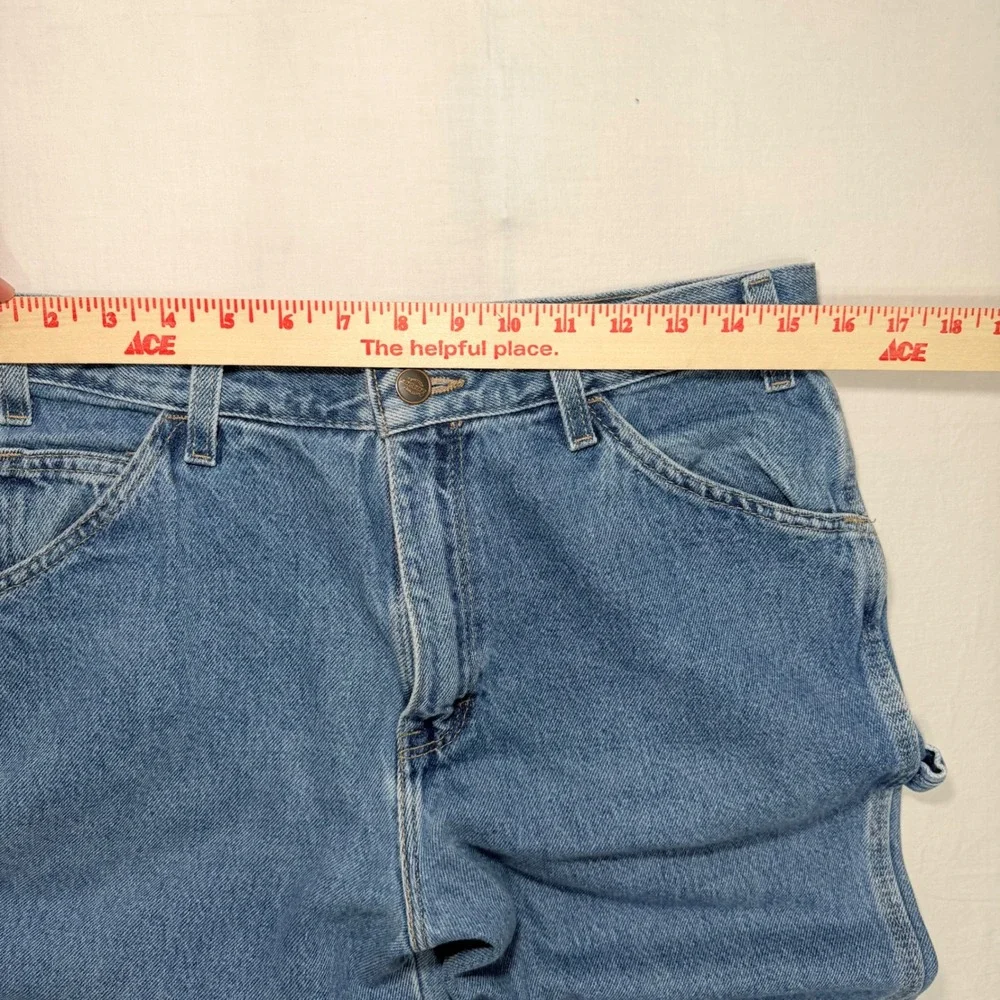 Dickies 1993SNB Carpenter Jeans Mens 32x30 Blue Denim Hammer Loop Work Pants